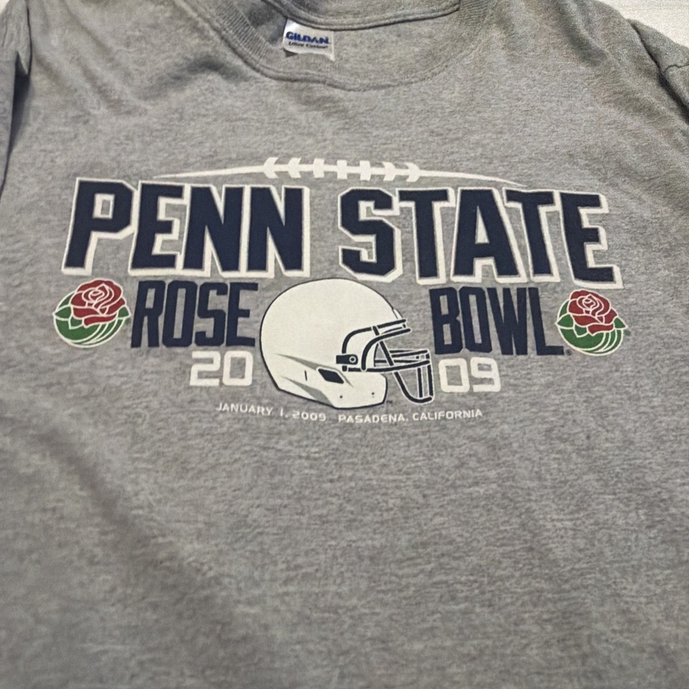 Penn State Rose Bowl 2009 Long Sleeve Shirt Mens Gray Nittany Lions Gildan XL
